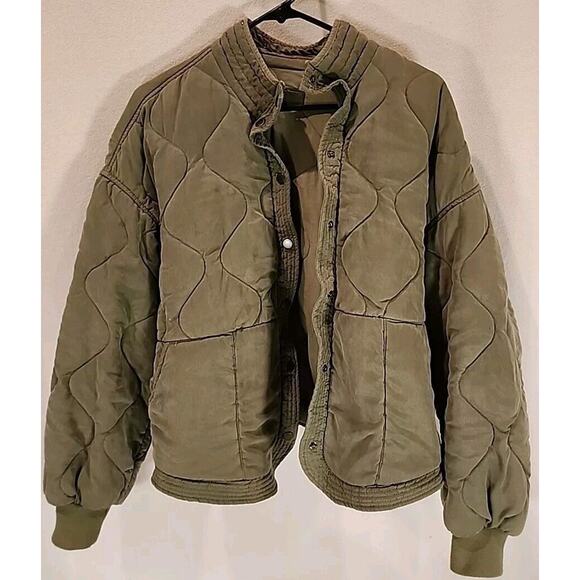 BlankNYC Dropshoulder Quillted Jacket Burnt Sage Womens Size Small - Picture 4 of 8